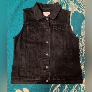 Black Denim Vest NEW